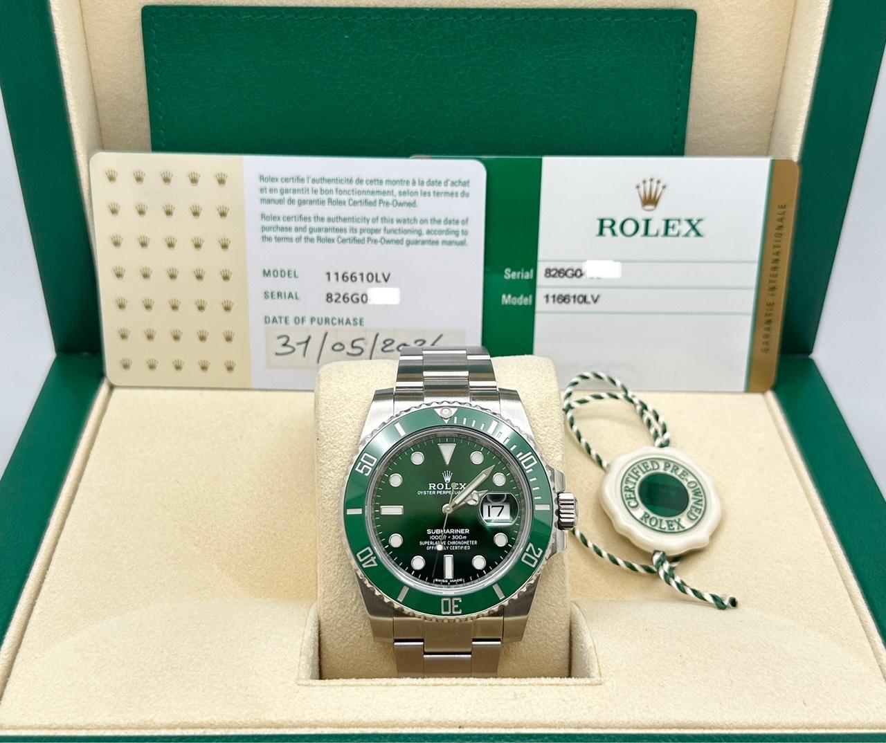 Style Number: 116610LV



Serial: 826G0***



Year: 2018

 

Model: Rolex Submariner 