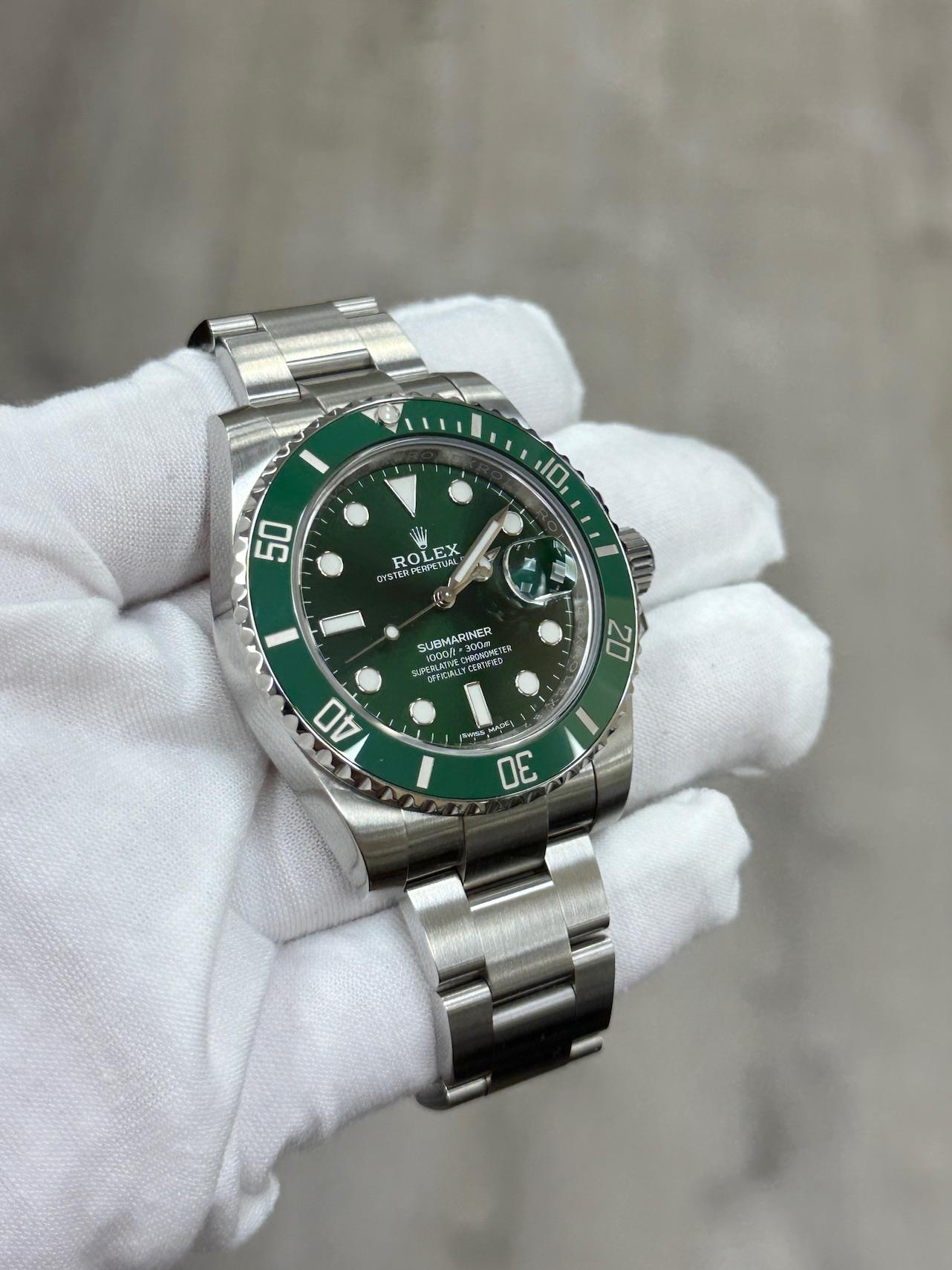 Rolex Submariner Hulk 116610LV Ceramic Green Bezel Green Dial Steel Box Paper For Sale 4