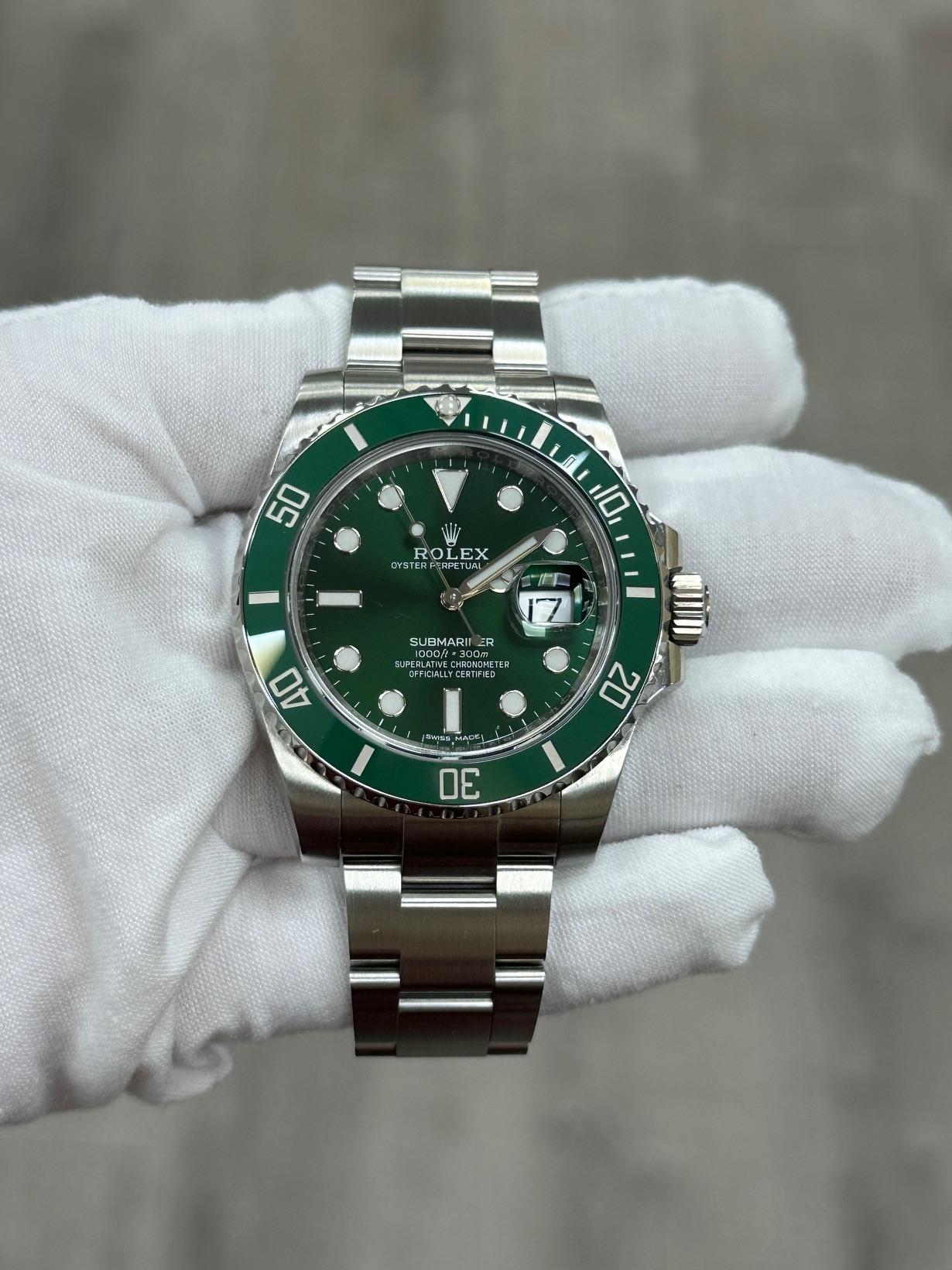 Rolex Submariner Hulk 116610LV Ceramic Green Bezel Green Dial Steel Box Paper For Sale 5