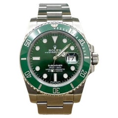 Used Rolex Submariner Hulk 116610LV Ceramic Green Bezel Green Dial Steel Box Paper