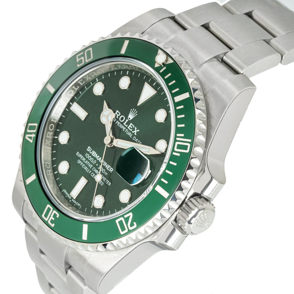 Rolex Submariner Hulk 116610LV In New Condition For Sale In London, GB