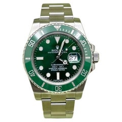 Used Rolex Submariner Hulk 116610V Green Bezel Green Dial Stainless Steel Box Paper