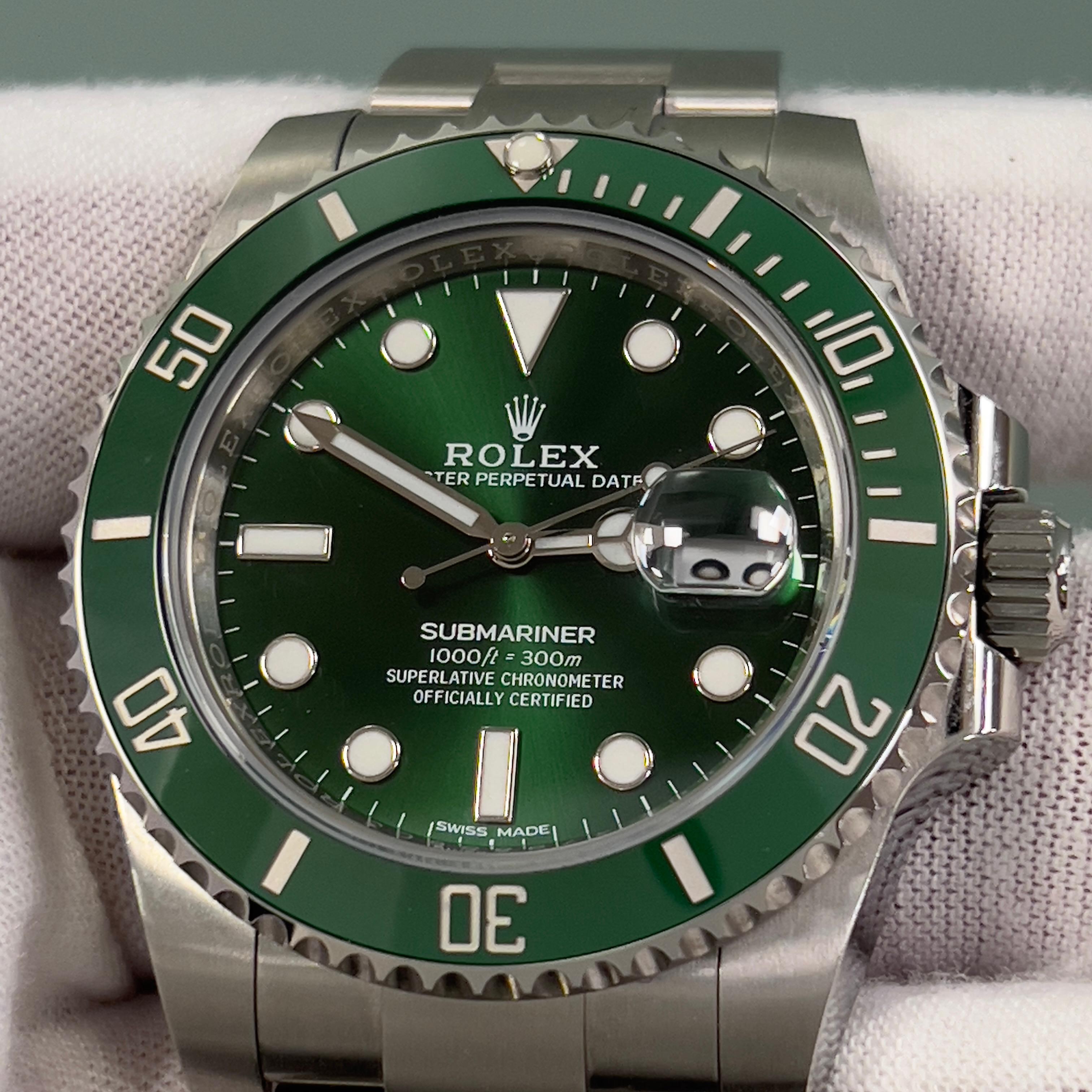 Rolex Submariner Hulk Grün Keramik 116610LV 40mm Edelstahl Schachtelbuchstabe aus Edelstahl 6