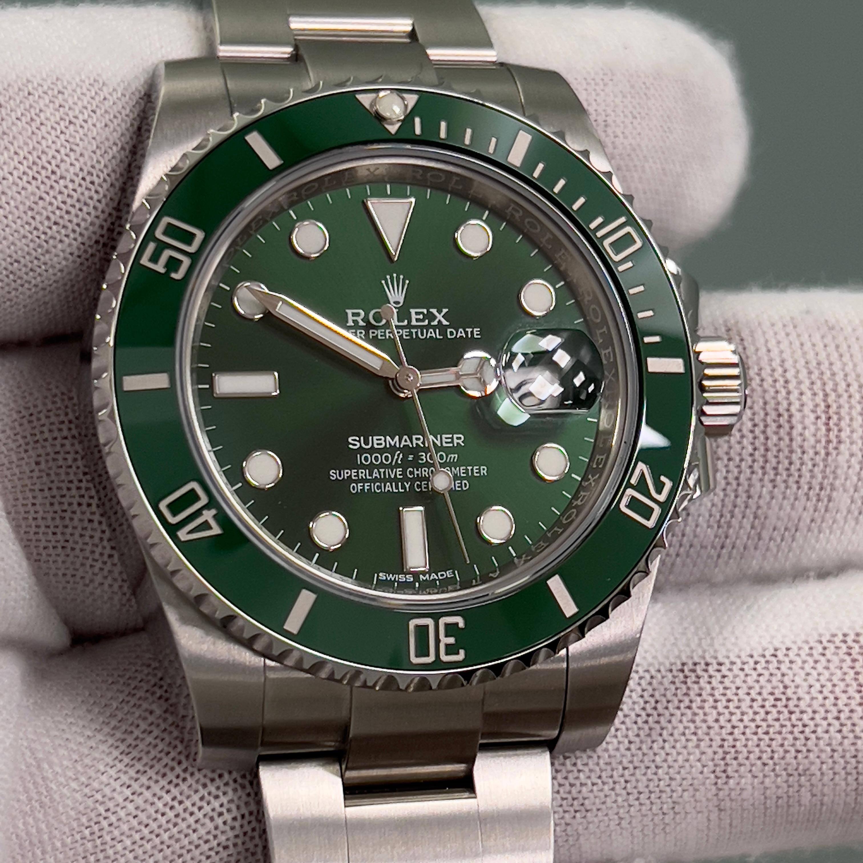 Rolex Submariner Hulk Grün Keramik 116610LV 40mm Edelstahl Schachtelbuchstabe aus Edelstahl 8