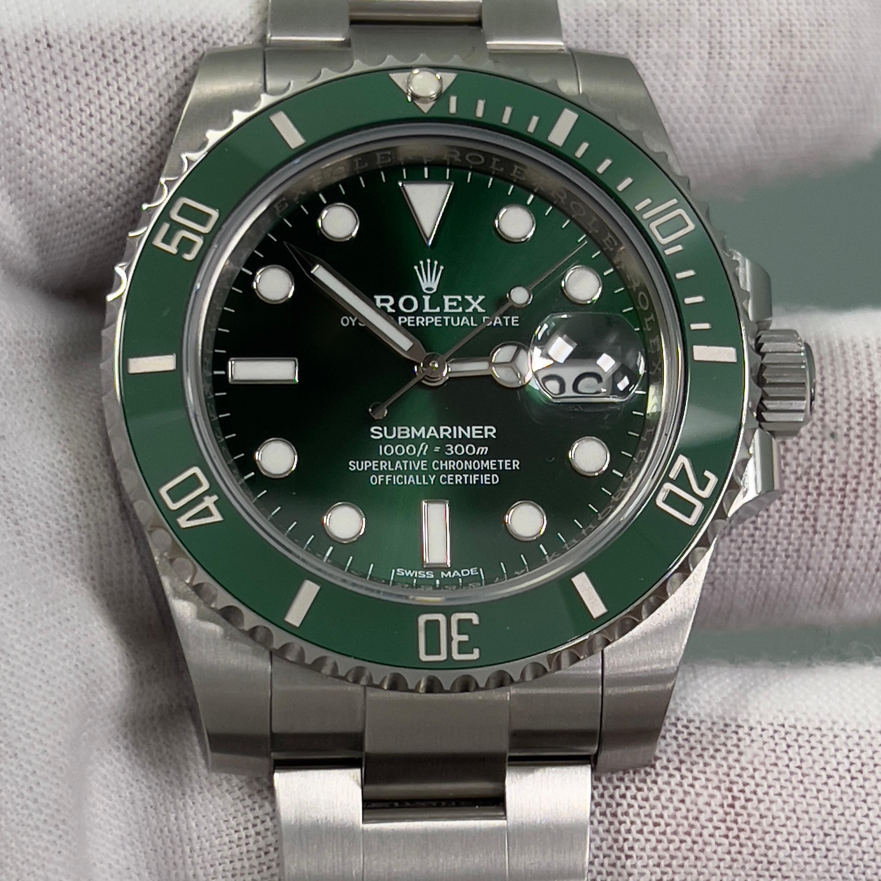 Rolex Submariner Hulk Grün Keramik 116610LV 40mm Edelstahl Schachtelbuchstabe aus Edelstahl 9