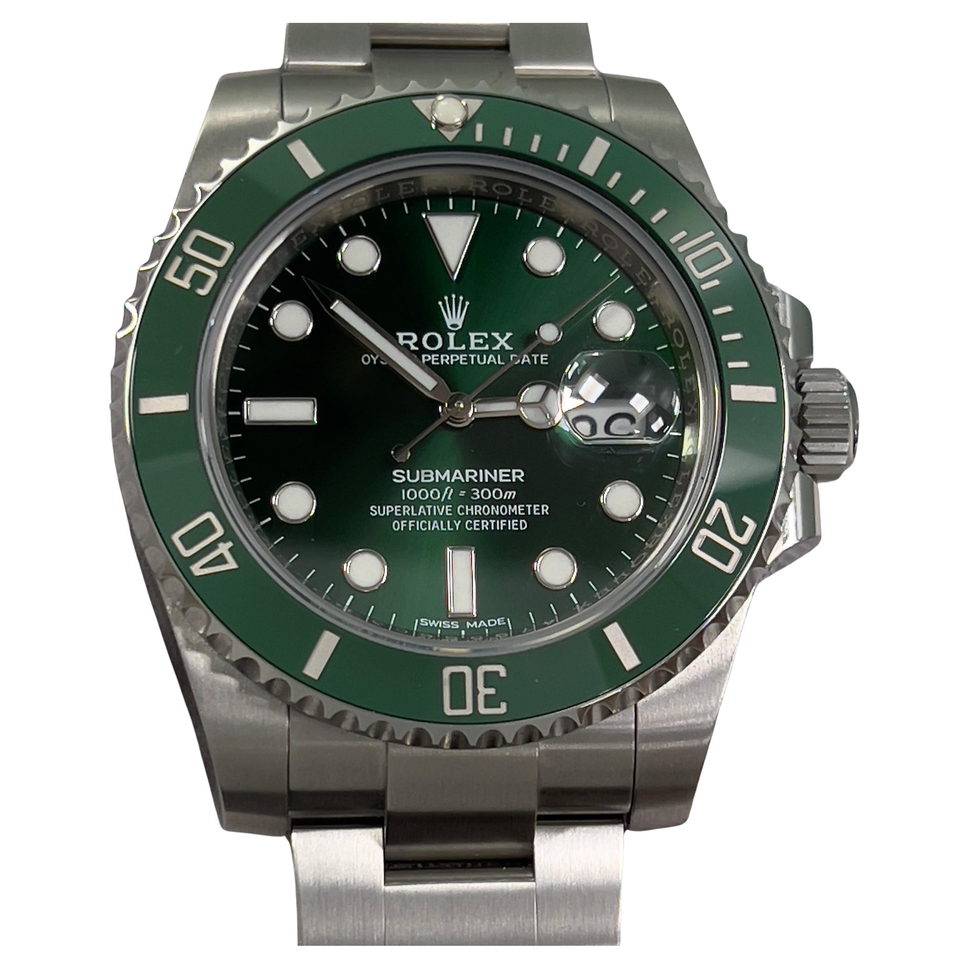 Rolex Submariner Hulk Green Ceramic 116610LV 40mm Stainless Steel Box Booklet