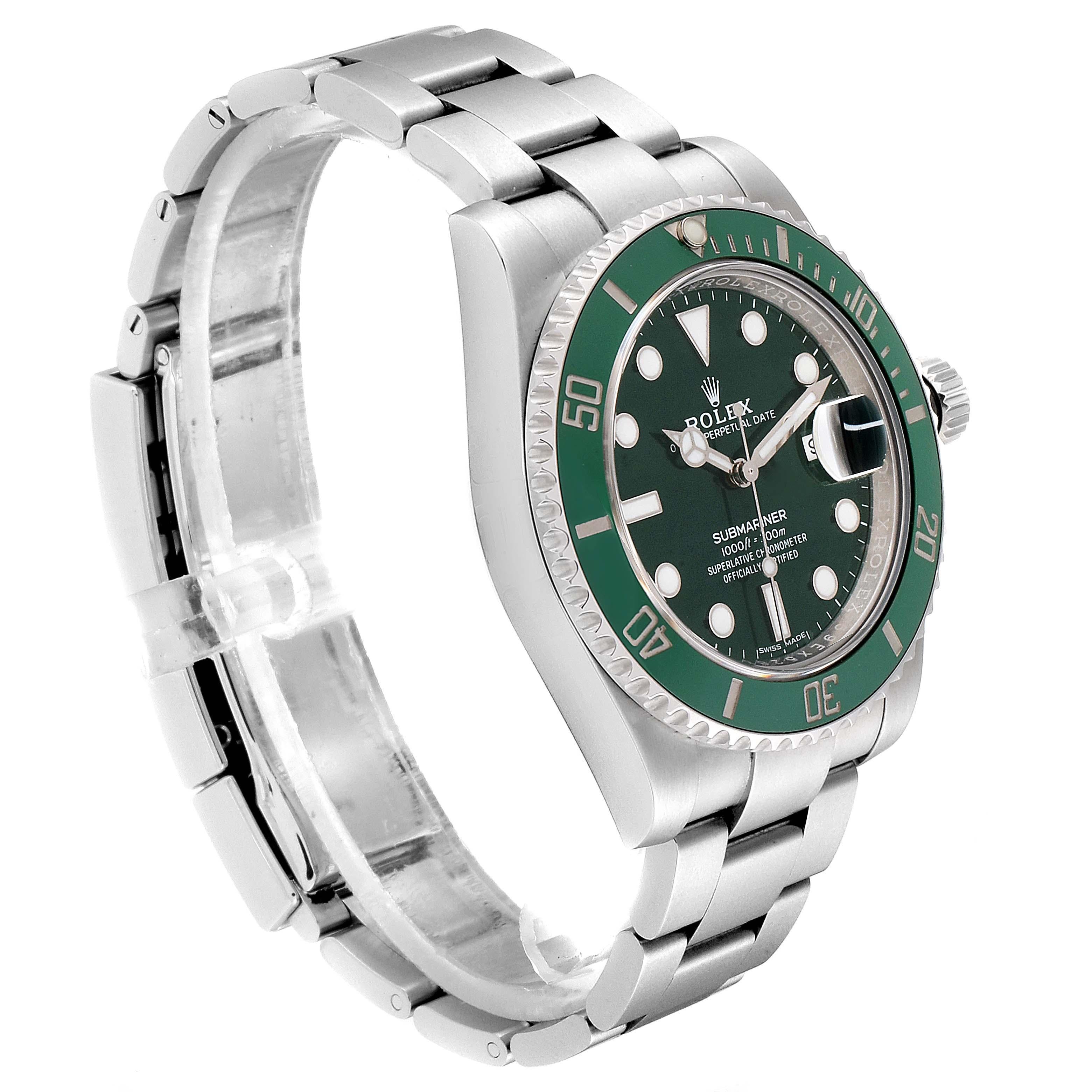 Rolex Submariner Hulk Green Dial Bezel Men's Watch 116610LV Box Card 1