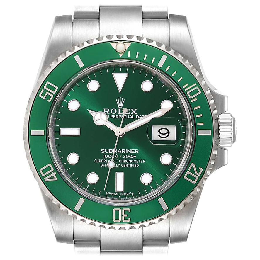 Rolex Submariner Hulk Green Dial Bezel Men’s Watch 116610LV Box Card