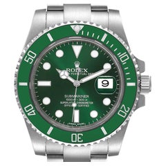 Used Rolex Submariner Hulk Green Dial Bezel Steel Mens Watch 116610 Box Card
