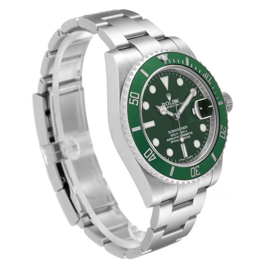 Men's Rolex Submariner Hulk Green Dial Bezel Steel Mens Watch 116610 For Sale