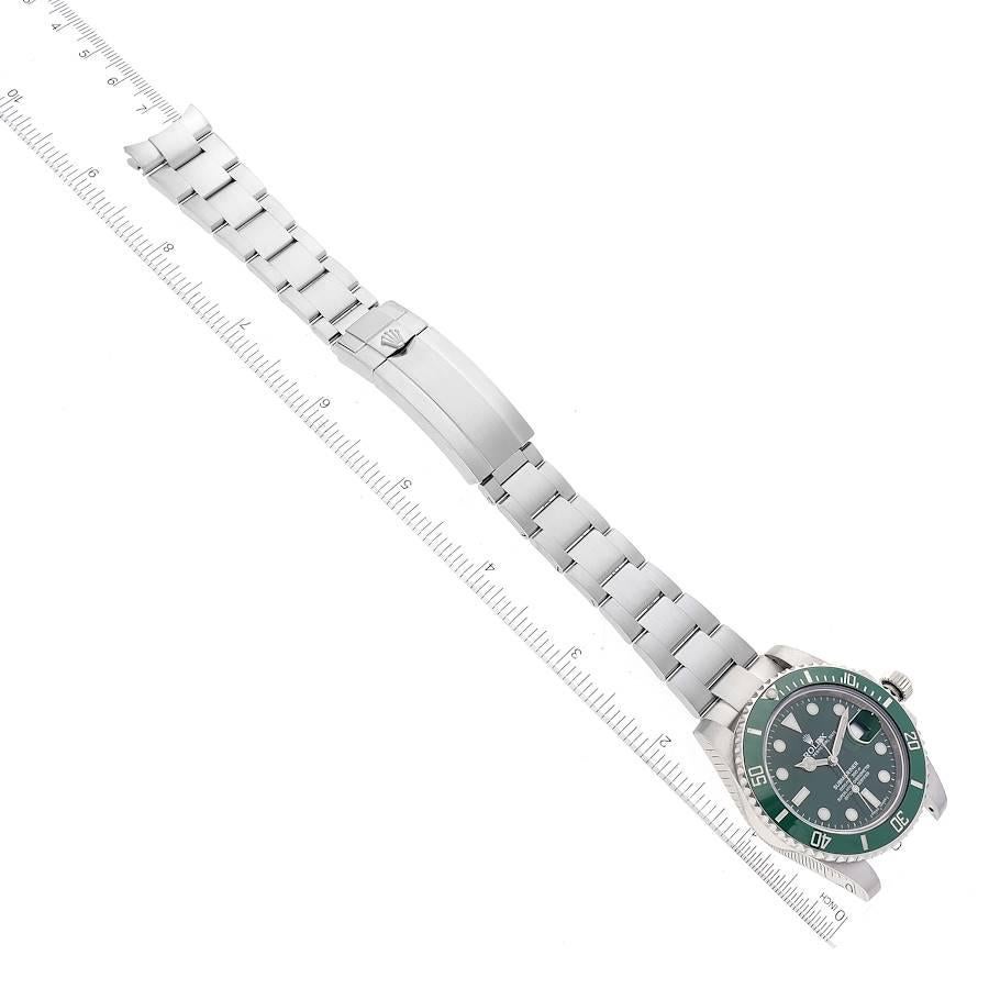 Rolex Submariner Hulk Grüne Stahl-Herrenuhr mit Zifferblatt Lünette 116610LV Box Card im Angebot 4