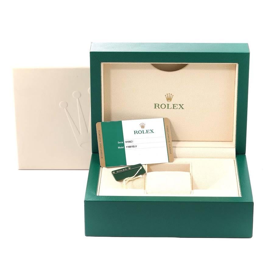 Rolex Submariner Hulk Grüne Stahl-Herrenuhr mit Zifferblatt Lünette 116610LV Box Card im Angebot 6