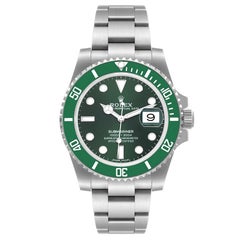 Rolex Montre Submariner en acier avec cadran vert vif et lunette, pour hommes 116610LV Boîte Card