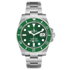 Rolex Montre Submariner en acier avec cadran vert vif et lunette, pour hommes 116610LV Boîte Card
