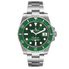 Rolex Montre Submariner en acier avec cadran vert vif et lunette, pour hommes 116610LV Boîte Card