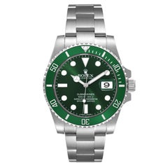 Rolex Montre Submariner en acier avec cadran vert vif et lunette, pour hommes 116610LV Boîte Card