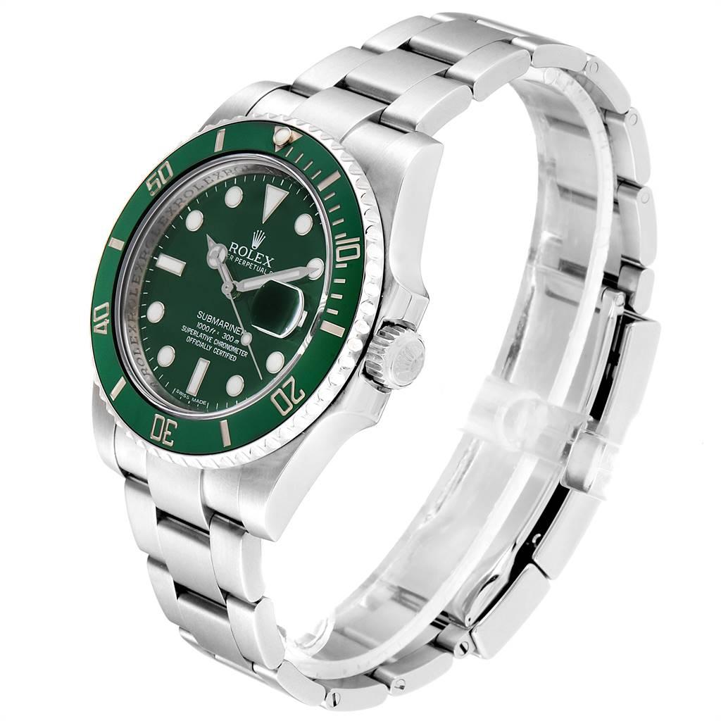 Rolex Submariner Hulk Green Dial Bezel Steel Men's Watch 116610LV Box Card  at 1stDibs