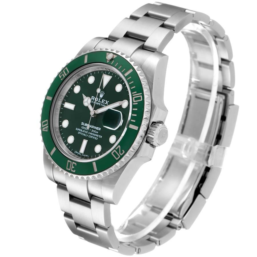 Rolex Submariner Hulk Green Dial Bezel Steel Mens Watch 116610LV Box Card In Excellent Condition For Sale In Atlanta, GA