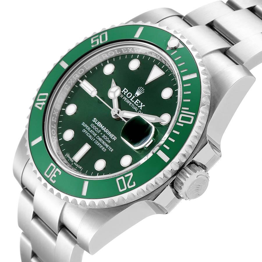 Men's Rolex Submariner Hulk Green Dial Bezel Steel Mens Watch 116610LV Box Card