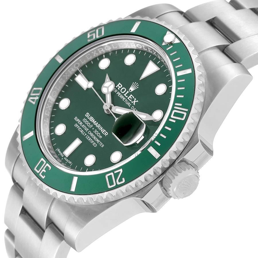 Men's Rolex Submariner Hulk Green Dial Bezel Steel Mens Watch 116610LV Box Card