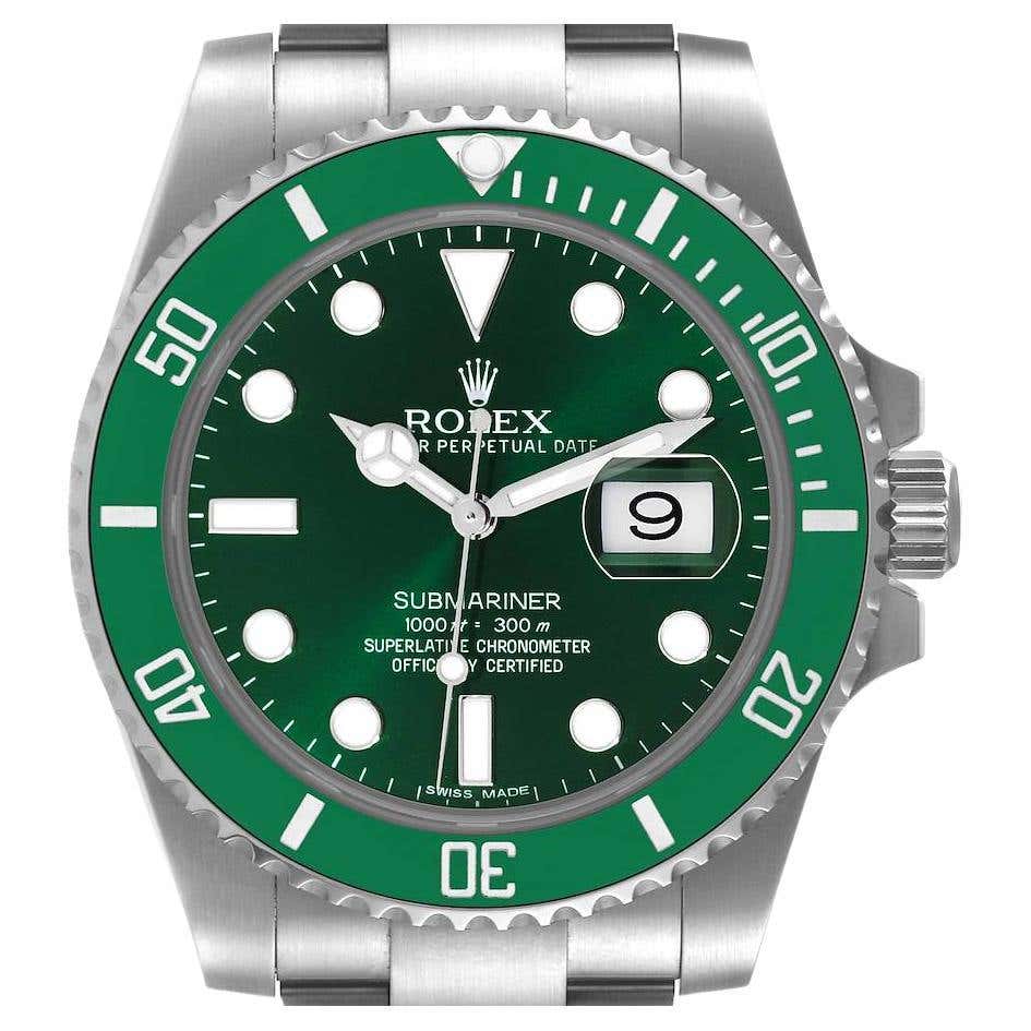 Rolex Submariner Hulk Grüne Stahl-Herrenuhr mit Zifferblatt Lünette ...