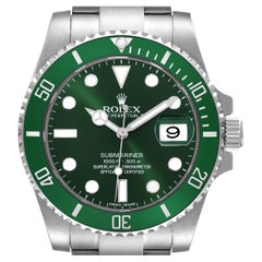 Used Rolex Submariner Hulk Green Dial Bezel Steel Mens Watch 116610LV Box Card