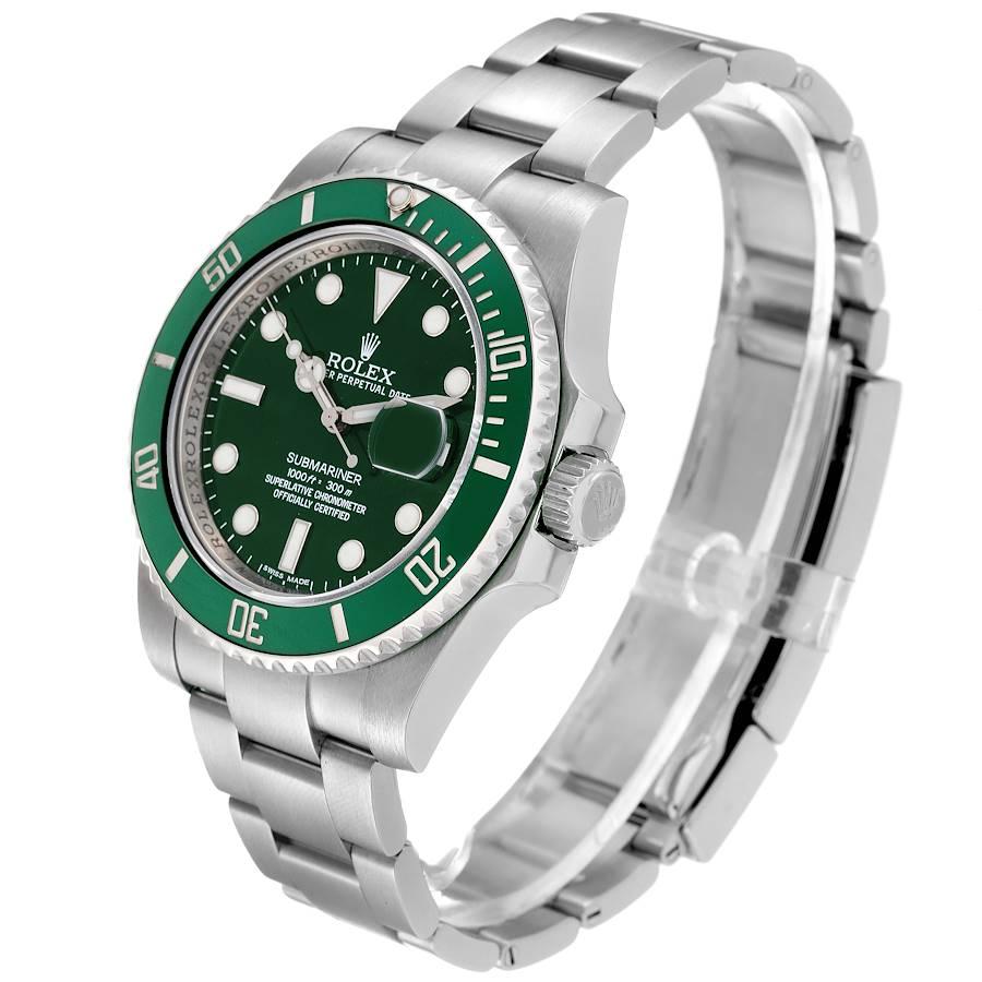 rolex submariner date green dial men's watch 116610lv-0002