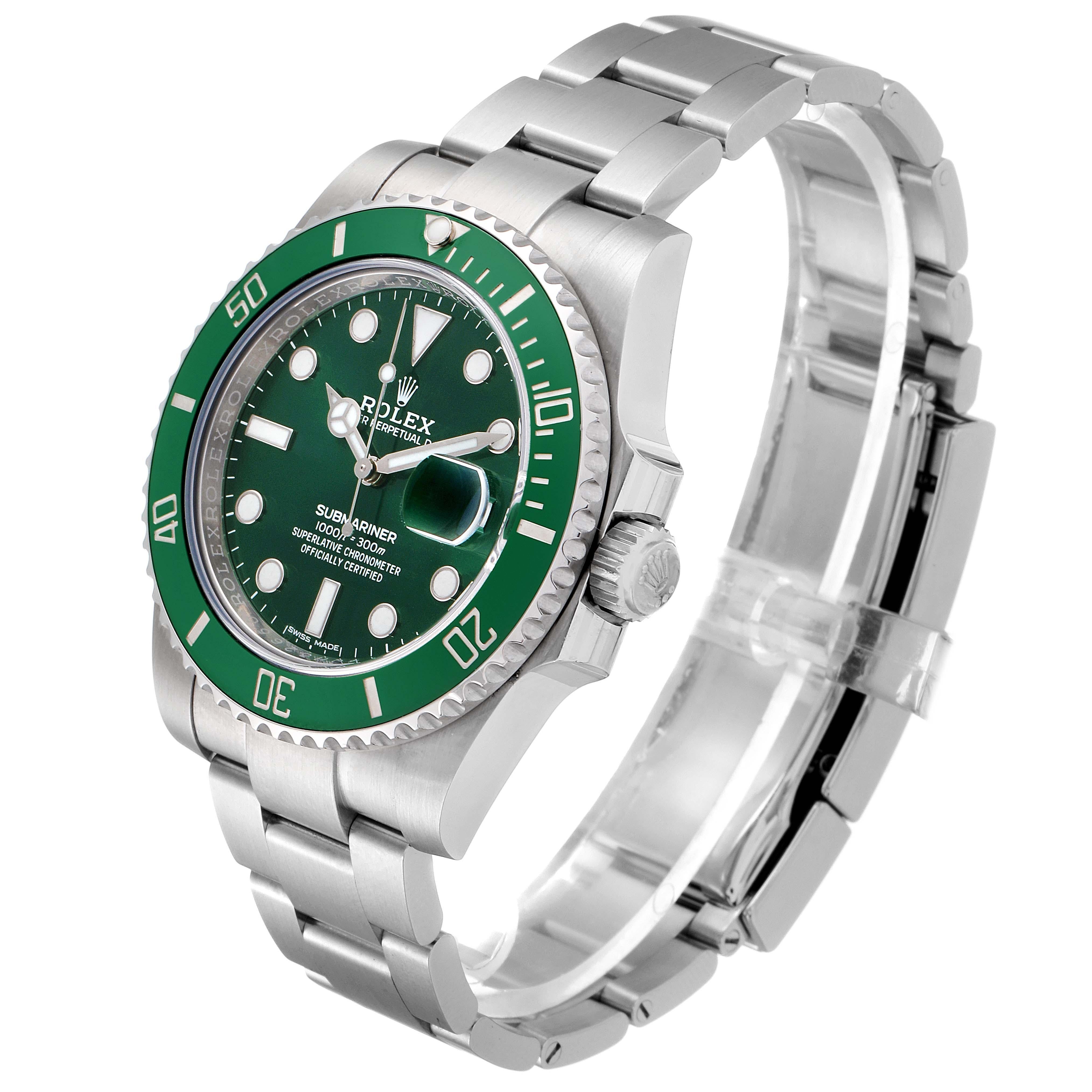 Women's or Men's Rolex Submariner Hulk Green Dial Bezel Steel Mens Watch 116610LV
