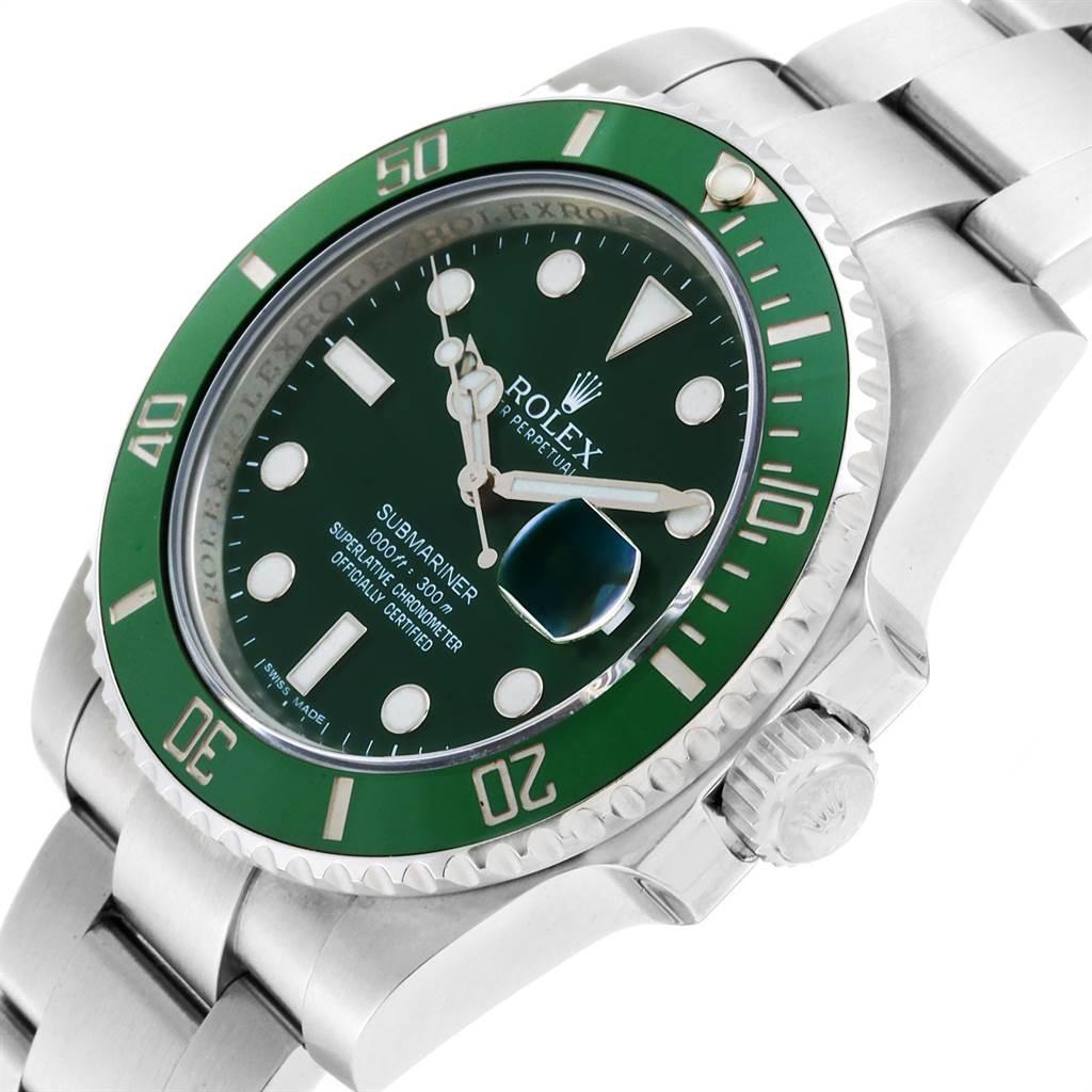 Rolex Submariner Hulk Green Dial Bezel Steel Men's Watch 116610LV 2