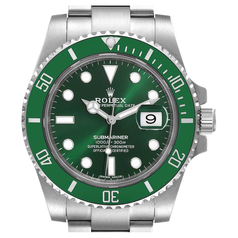 Rolex Submariner Hulk Green Dial Bezel Steel Mens Watch 116610LV For Sale