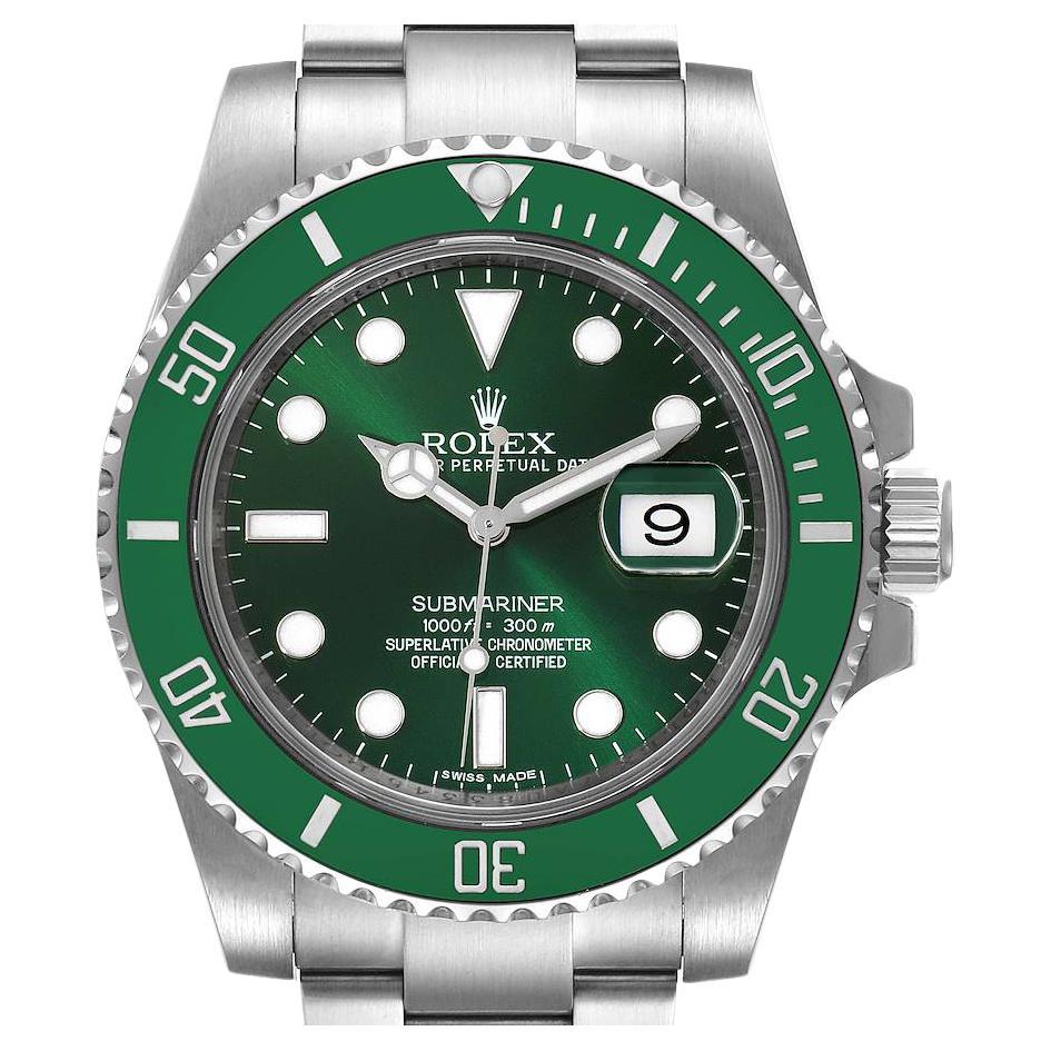 Rolex Submariner Hulk Green Dial Bezel Steel Mens Watch 116610LV For Sale