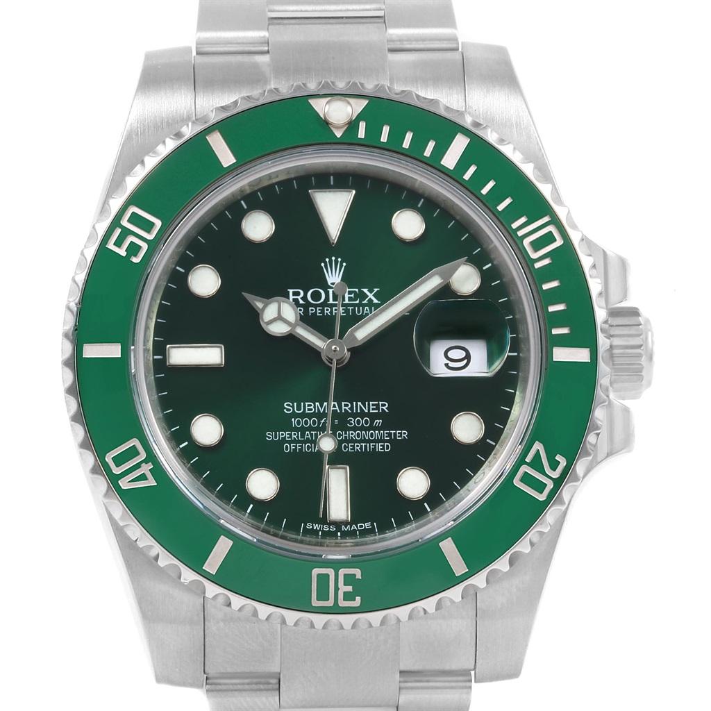 Rolex Submariner Hulk Green Dial Bezel Steel Watch 116610LV For Sale 6