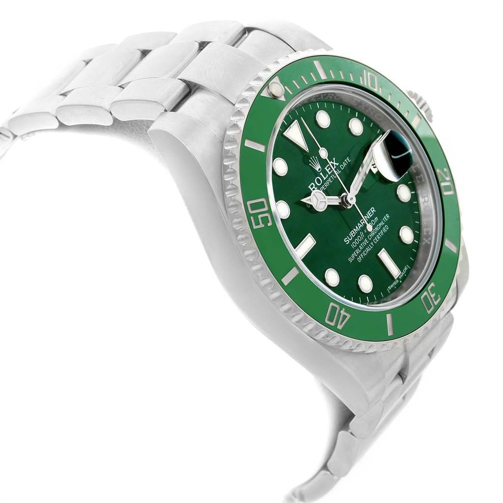 Men's Rolex Submariner Hulk Green Dial Bezel Steel Watch 116610LV For Sale