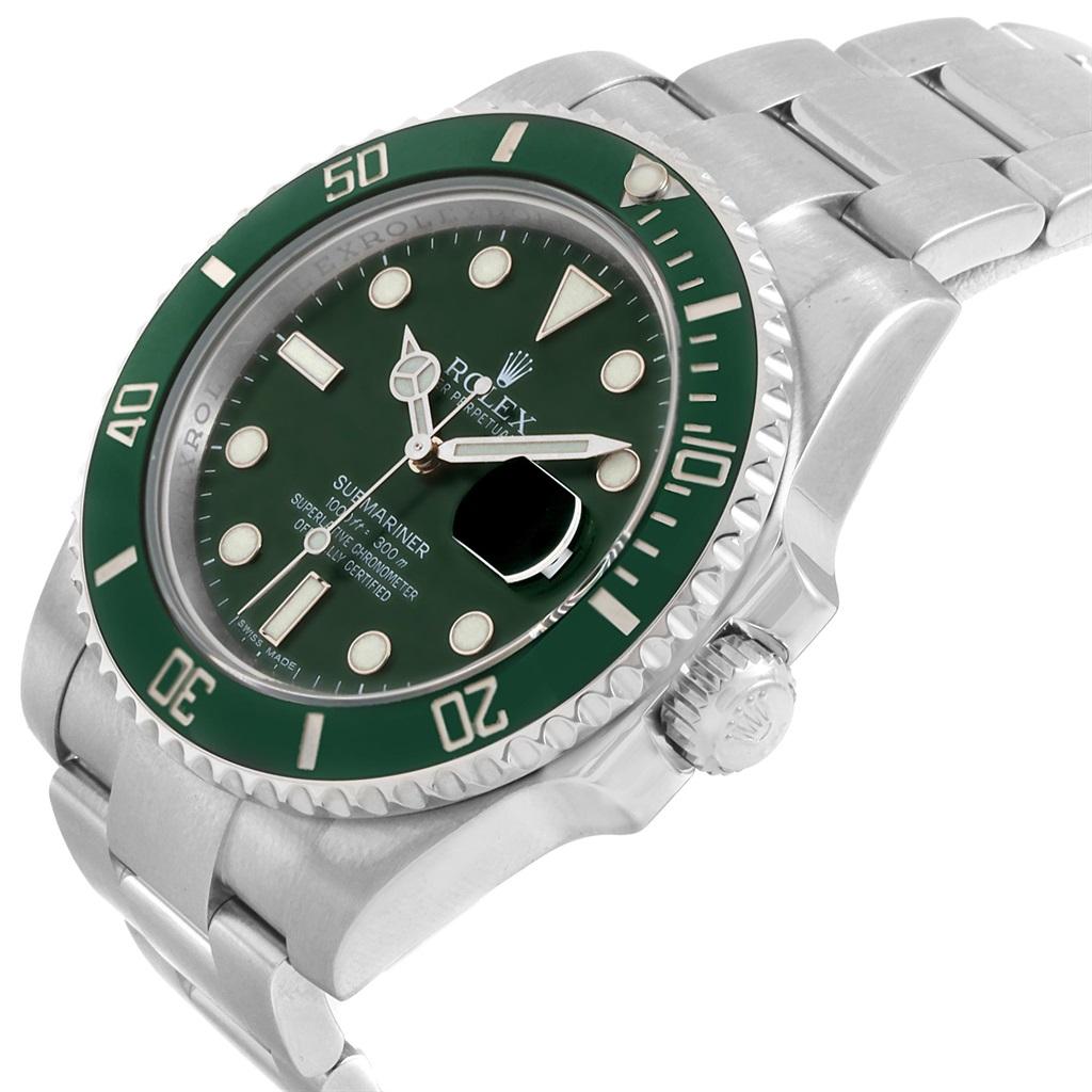 Rolex Submariner Hulk Green Dial Bezel Steel Watch 116610LV For Sale 4