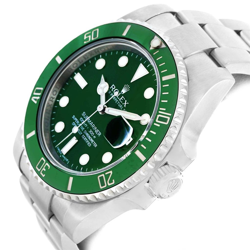 Rolex Submariner Hulk Green Dial Bezel Watch 116610LV Box Card For Sale 4