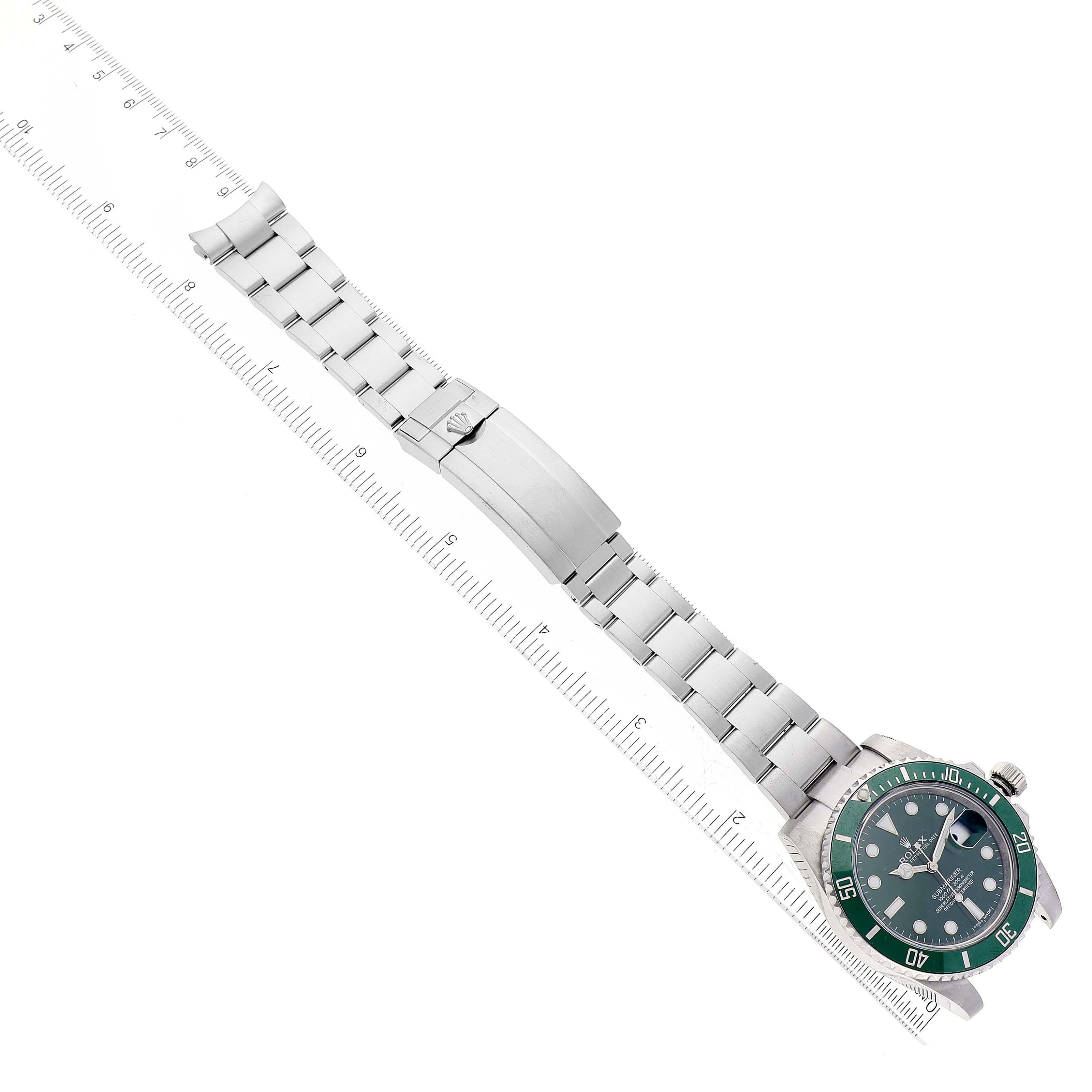 Rolex Submariner Hulk Esfera verde Acero Reloj caballero 116610LV Caja Tarjeta 6