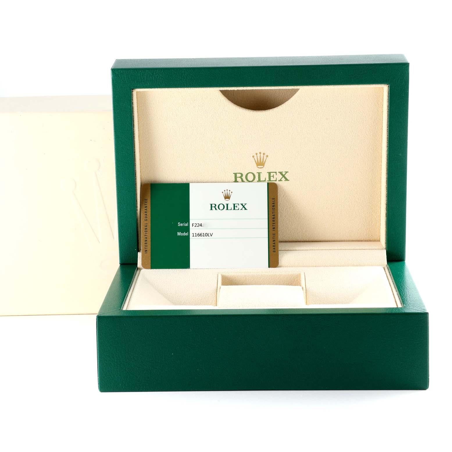 Rolex Submariner Hulk Esfera verde Acero Reloj caballero 116610LV Caja Tarjeta 8