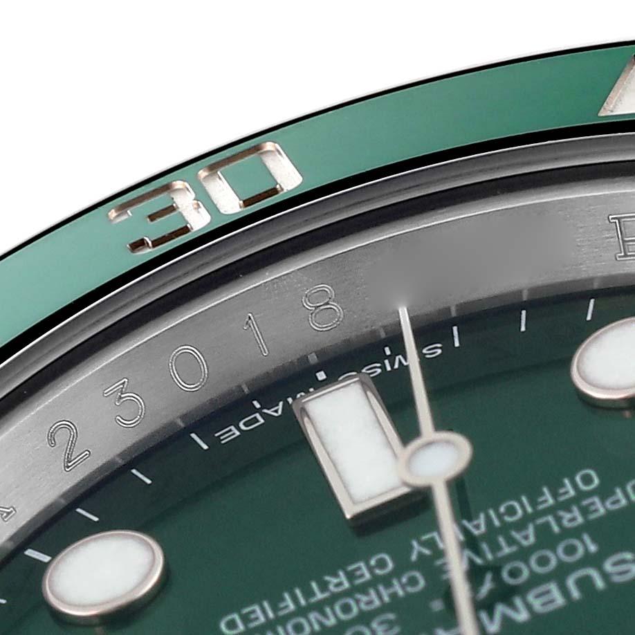 Men's Rolex Submariner Hulk Green Dial Steel Mens Watch 116610LV Box Card For Sale