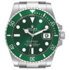 Pre-owned Rolex Submariner 40mm Green Ceramic Green Bezel for 116610LV Hulk Mint Complete