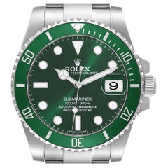 Used Rolex Submariner Hulk Green Dial Steel Mens Watch 116610LV Box Card