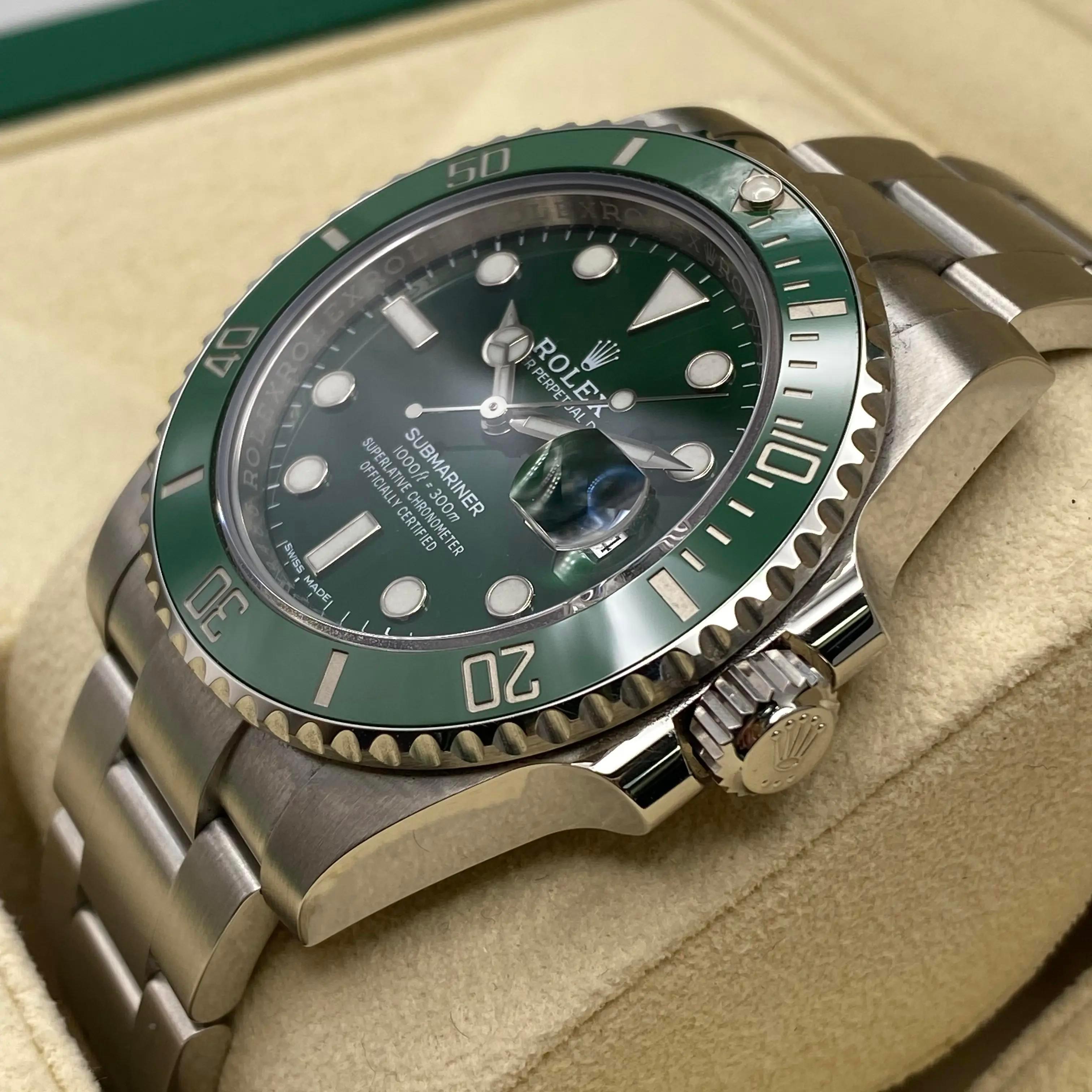 Rolex Submariner Hulk Green Steel Ceramic Automatic Mens Watch B&P 116610LV 2
