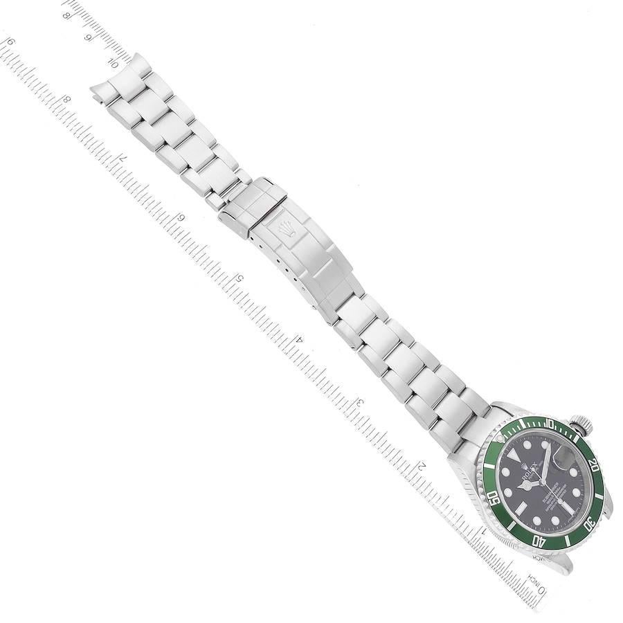 Rolex Submariner Kermit Green 50th Anniversary Steel Mens Watch 16610LV For Sale 4