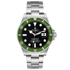 Rolex Submariner Kermit Green Bezel Steel Mens Watch 16610LV