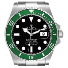 Used Rolex Submariner Kermit Green Ceramic Bezel Steel Mens Watch 126610 Box Card