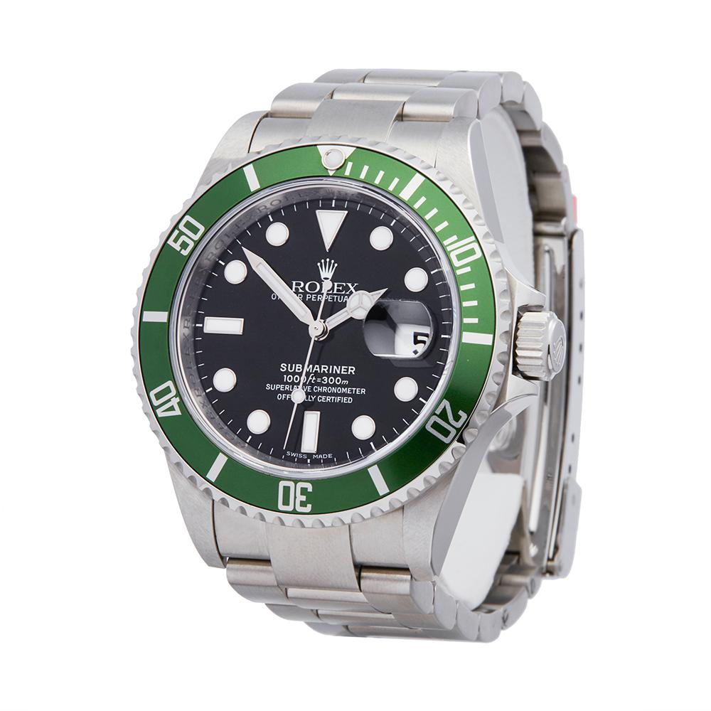 Ref: W5366
Manufacturer: Rolex
Model: Submariner
Model Ref: 16610LV
Age: 31st March 2008
Gender: Mens
Complete With: Box, Manuals & Guarantee
Dial: Black 
Glass: Sapphire Crystal
Movement: Automatic
Water Resistance: To Manufacturers