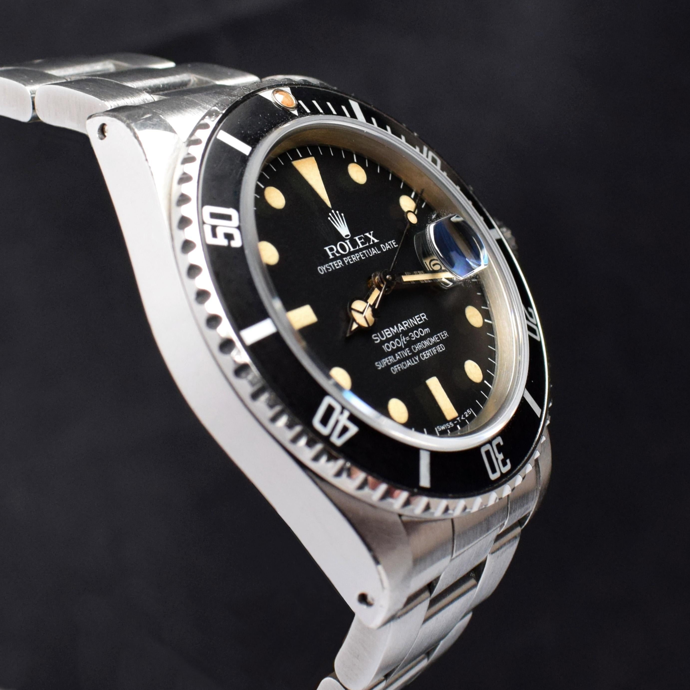Rolex Submariner Matte Black Dial Creamy 16800 Steel Automatic Watch 1981 1