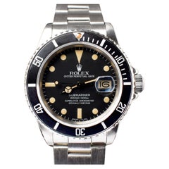 Rolex Submariner Matte Black Dial Creamy 16800 Steel Automatic Watch 1981