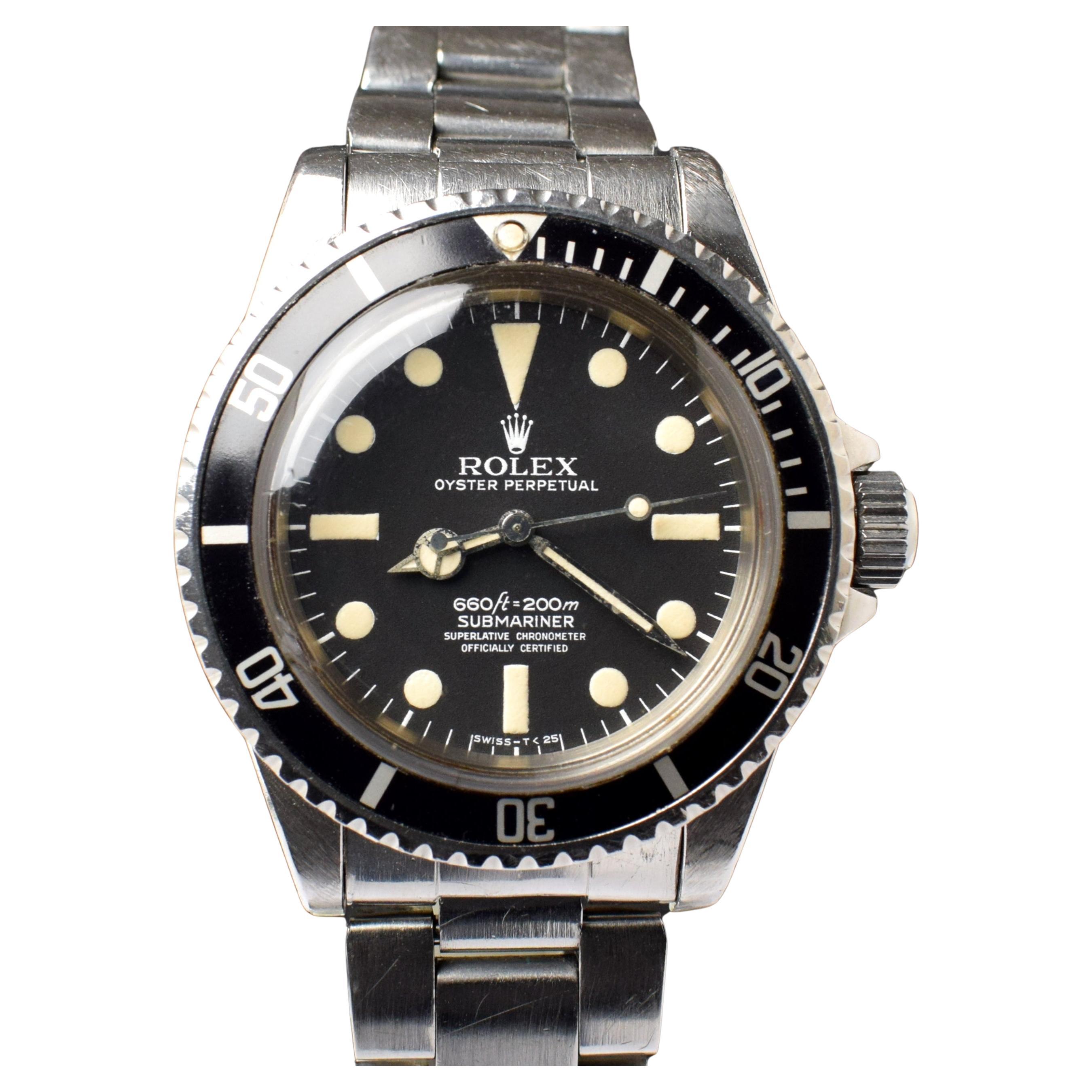 Rolex Submariner Matte Dial Maxi MK I 4 Lines 5512 Steel Automatic Watch 1977