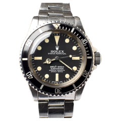 Retro Rolex Submariner Matte Dial Maxi MK I 4 Lines 5512 Steel Automatic Watch 1977