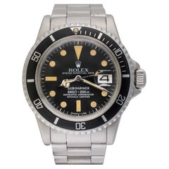Vintage Rolex Submariner Matte Dial with Date 1680 Creamy Steel Automatic Watch, 1974